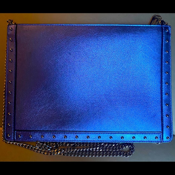 Metallic Iris Logo Embossed Balmain Clutch - Picture 2 of 4